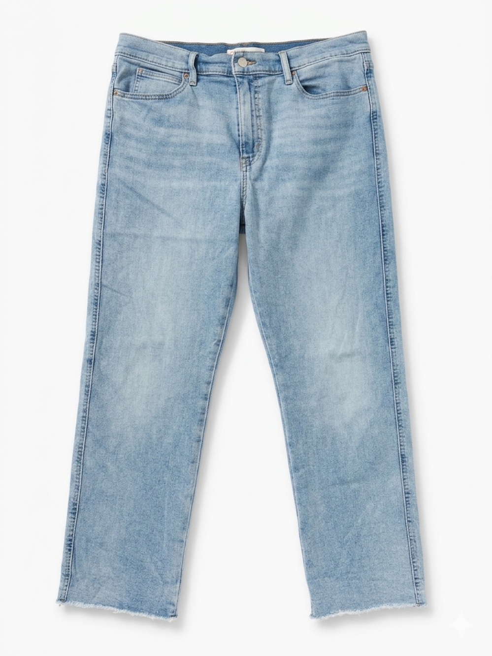 Signature by Levi Strauss Heritage High Rise Straight Jeans Women’s 14 Raw Hem
